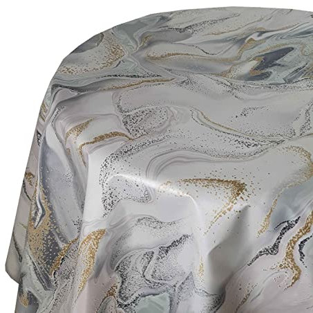 Wachstuch Wachstischdecke Tischdecke Gartentischdecke Größe wählbar Sahara Gold Oval ca. 140 x 200 cm abwaschbar