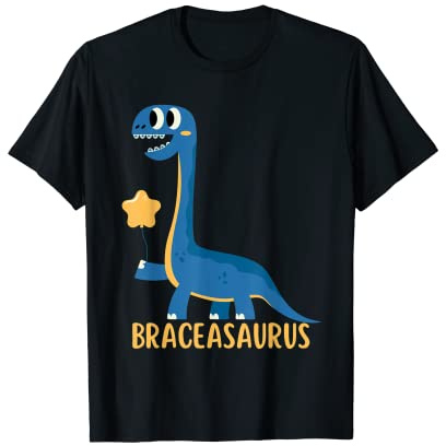 Dinosaur Funny Braces BRACEASAURUS Orthodontist T-Shirt