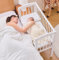 ALAVYA HOME® Beistellbett 90x40 cm Buche mit Matratze Höhenverstellbar I Komplett Set Babybett 3 in 1 Umbaubar zum Babywiege Kinderbett inkl. Sicherheitsbarriere