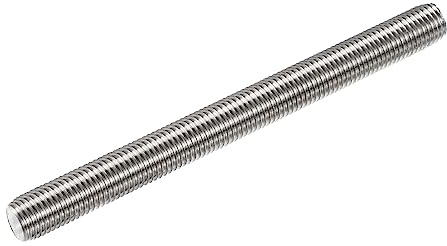 QUARKZMAN M12 x 150mm Completamente Roscados Pernos Plateado Tono | 1uds, Varilla Barra Pernos Derecha Mano Roscas, 304 Inoxidable Acero, para Carpintería