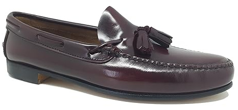 Zapato Castellano Hombre | Mocasines 1901 | Adorno Borlas | Suela Cuero Cosida | Hecho en España | 212