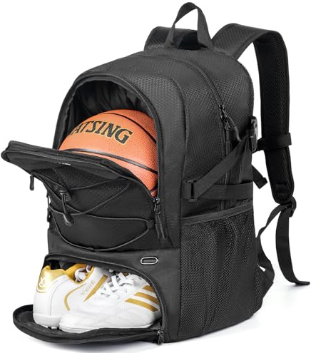 GRANDUP Basketball Backpack with Ball and Shoes Compartment Fit Volleyball, Soccer, Swim, Gym, Travel, and School, Large Capacity Sports Training Equipment Bags