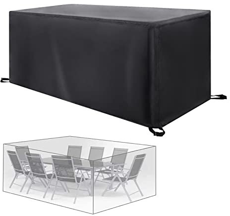 BFKJDS Gartenmöbel Abdeckung Wasserdicht, 300x130x75cm/LxWxH Abdeckung Gartenmöbel Winterfest, Abdeckplane Gartenmöbel Schutzhülle Gartentisch Abdeckung für Möbelsets Tische Stühle