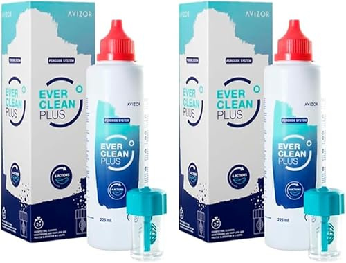 Ever Clean Plus - Pack Ahorro 2x225ml + 60 Comprimidos - Solución de Peróxido para Lentes de Contacto
