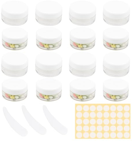 16 Stück döschen 15ml，kosmetikdosen lippenbalsam döschen döschen mit deckel，mini tiegel leere cremedosen probenbehälter ，cremedosen zum befüllen leerdose，and 3 Scrapers +1 Stickers