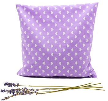 Lavendelkissen - Lila mit Herz - Duftkissen handgenäht mit 85g Lavendelblüten aus der Provence - Lavendel Kissen