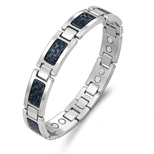 Titan Magnetarmband Herren Carbonfaser, Doppelmagnete