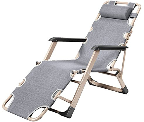SORVA Klappbare Sonnenliege, Verstellbarer Liegestuhl, mit Kopfstütze, tragbarer Home-Office-Garten-Loungesessel, Belastung 150 kg
