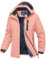 YSENTO Damen Winterjacke Wasserdicht Skijacke Softshelljacke Warm Gefüttert Winddicht Outdoor Snowboardjacke(Rosa,M)