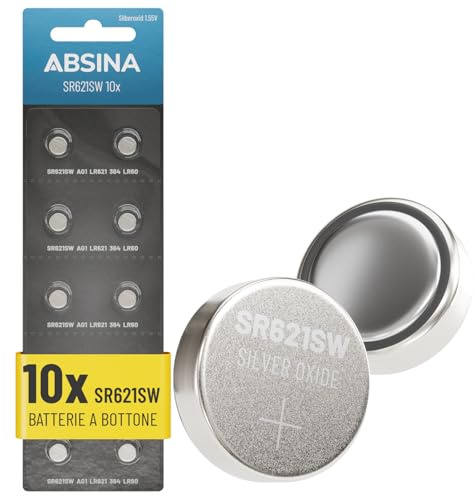 ABSINA SR621SW klockbatteri 1, 55V silveroxid | 10-pack - LR621 364 AG1