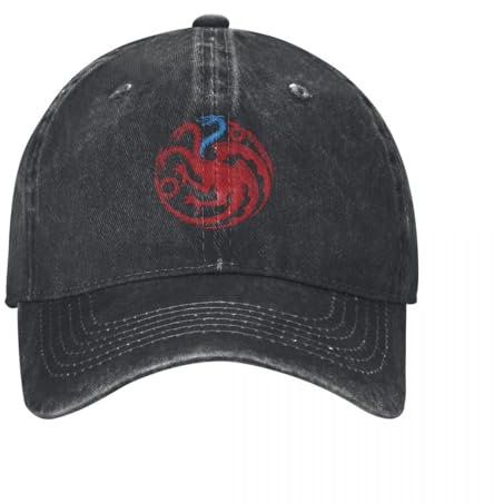 Neutrale Baseballkappe aus Reiner Baumwolle von Ice Targaryen für Männer und Frauen Game of Thrones Redwolf Distressed Washed Hats Kappe zum Laufen im Freien verstellbare Kopfbedeckung
