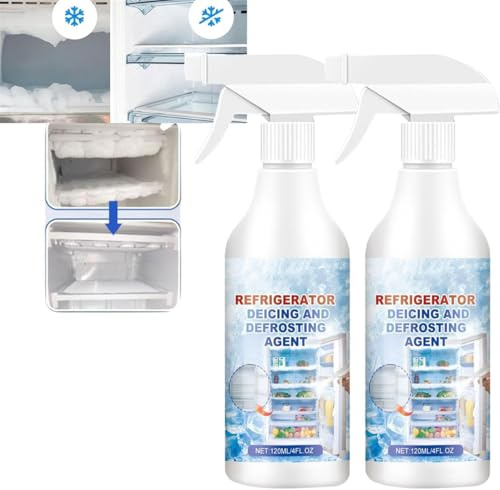 Defrosting Spray for Fridge Freezer,Refrigerator Defrosting Deicer Spray,Fridge Freezer Defrosting Spray,Freezer Defrosting and Deicing Spray,Refrigerator Deicing and Defrosting Agent (2 Pcs)