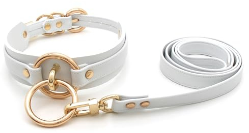 lalatia Damen Halsband O Ring Kunstleder Choker mit Leine