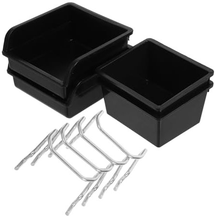 JEWEDECO Organiseur Mural De Garage 4 Bacs Perforés Avec Boîte De Rangement Pour Vis Boîte À Outils Pour Porte-outils Électriques Support Mural Pour Outils