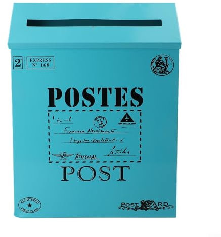 Cassetta delle lettere funzionale in stile retrò, perfetta come accessorio fotografico o per la casa (blu)