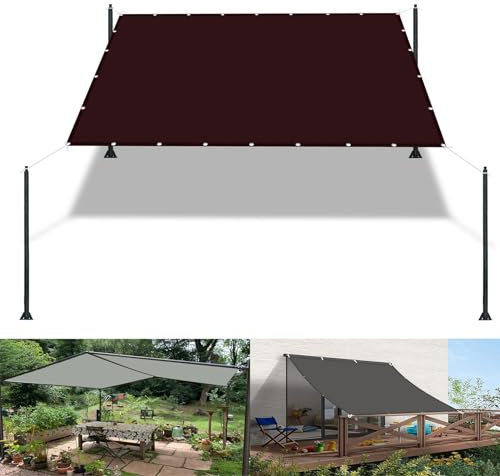 Paravento da giardino per vino rosso, 1,9 x 5 m, impermeabile, con corda inclusa, blocco UV, resistente alle intemperie, perfetto per campeggio, spiaggia, portico, pes, vela