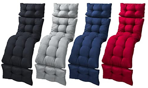 Kissen für Sonnenliege mit hoher Rückenlehne und dicker Chaiselongue-Polsterung, ideal für Garten, Outdoor, Schaukelstuhl, Liege, Sonnenliege, perfekt für Reisen und Urlaub