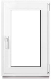 Framex Ventana De Sótano PVC Pequeña Blanco De Ancho x Alto: 50 x 80 cm (500 x 800 mm), Doble Acristalamiento (32 mm), Oscilobatiente, DIN Derecha