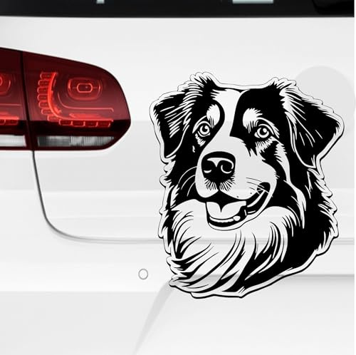 Rakelfix Australian Shepherd Aufkleber Sticker Hunde Hunde Dog Personalisierbar Name,Text,Größe Wunschtext Auto Autoaufkleber Wandtattoo