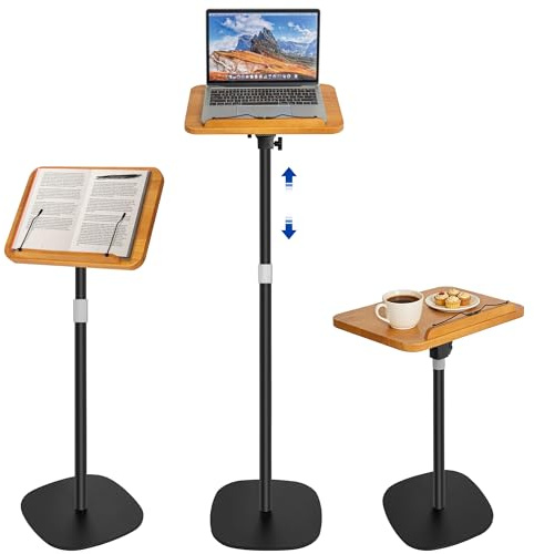 OUUTMEE Support de Lecture Réglable en Hauteur, Support Pliable pour Ordinateur Portable, Bureau Portable pour Tablette, Livres, Ordinateurs Portables (Noir, 26.5 x 39 x 130 centimètres)