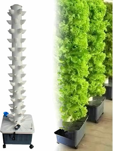 Hydroponiskt planteringssystem 14-lagers hydroponiskt torn med 70 hål, smart trädgård hydroponiskt planteringssystem, hydroponiskt växthus