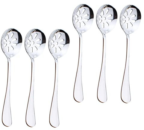 SECFOU 6stücke Teiliges Kleiner Edelstahl-slotted Utensilien Servierlöffel Für Caviar Leicht Und Tragbar Für Täglichen Gebrauch Hochzeiten Partys Und Restaurants