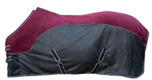 HKM Comfort Fliegendecke mit Fleece, Dunkelrot/Schwarz, 165
