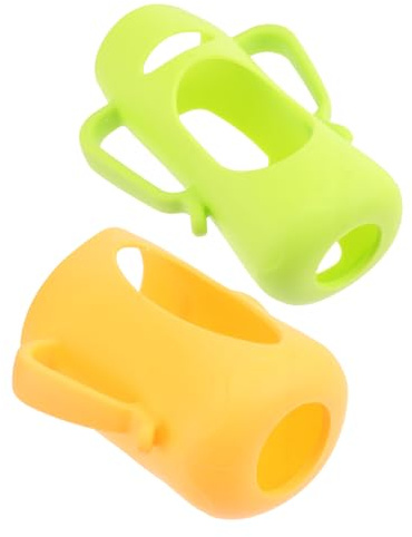 LOORGVEL Schutzhülle Zufällige Farbe in Verschiedenen Farben Flaschenabdeckung Silikon 2 Stück Sicher und Bruchsicher mit Hitzeschutz Babyflaschen für Neugeborene