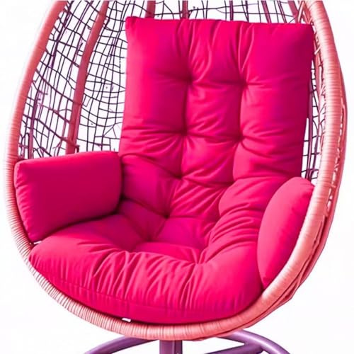 AQIGR Coussin Fauteuil Suspendu, Coussin de Jardin, Coussin de Remplacement pour Chaise D'oeuf Suspendue Intérieur et Extérieur, Coussin Balancelle, pour Terrasse, Jardin(Rose Rouge)
