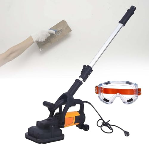 Levigatrice Elettrica Per Cartongesso A 4 Angoli Per Soffitti, Levigatrice A Palo Professionale Senza Polvere Con Aspirapolvere E Manico Telescopico,Per Lucidatura Di Pareti Di Grandi Dimensioni