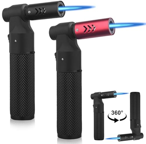 2 Pezzi Bruciatore da Cucina, Fiammeggiatore da Cucina, Bruciatore Bunsen Ricaricabile, Fiamma a Getto Regolabile, Fiammeggiatore per Caramellare per Dolci, Cucina Domestica, BBQ (Butano Non Incluso)