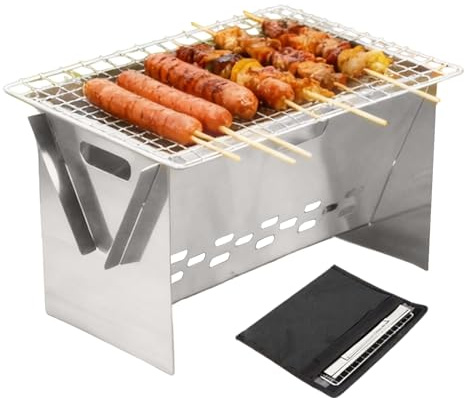 Campinggrill, klappbare für die Küche im Freien mit Tragetasche – tragbarer Campinggrill | zum Kochen und Picknick & & Wandern & Tailgating & & Patio
