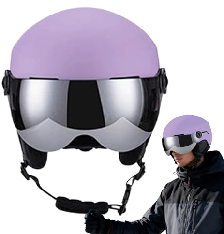 BommFu Casco Da Sci Per Donna,Cappello Con Occhiali,Casco da Snowboard Invernale Antivento | Per Uomini Donne Giovani Adulti Giovani Sciatori Snowboarder Discesa Resort Outdoor Sport Invernali