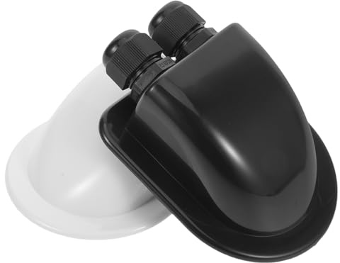 NUOBESTY 2pezzi Scatola Passacavi Solare Bianca Doppio Ingresso per Cavi Abs per Tetti di Camper Barche Yacht Gestione Cavi Versatile