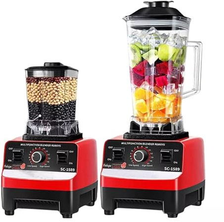 Multifunctional 2L Commercial Food Blender 4500W High-Speed Smoothie Maker, Juicer, Grinder & Ice Crusher, 6 Stainless Steel Blades, Variable Speed & Pulse, BPA-Free, Black