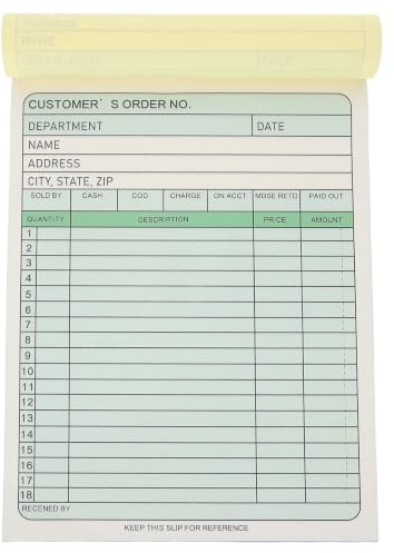 DIYEAH Seguimiento De Documentos Y Blocs De Recibos Para Que Facturan Con Formularios De Gestión De Transacciones, Blocs De Entrada, De Carbón Para Minoristas,