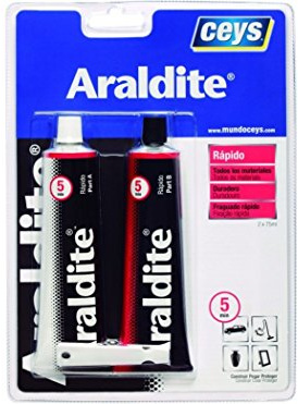 Ceys - Araldite pegament profesional de pegado rápido y duradero - Para todo tipo de materiales - Blister 75+75ML