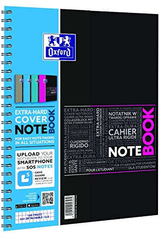 Oxford Notebook A4 Studium Hardcover Collegeblock, kariert, 80 Blatt - Zufallsfarbe, kein Farbwunsch möglich