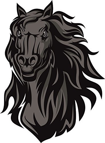 U24 Aufkleber Black Horse Pferd Mustang Autoaufkleber Sticker Konturschnitt