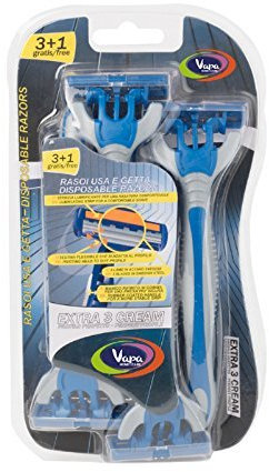 VAP CARE RASOIO USA E GETTA 3+1 GRATIS RASOI LAME IN ACCIAIO EXTRA 3 CREAM