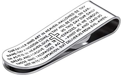 FaithHeart Fermasoldi da Uomo Porta Carte di Credito Fermasoldi Porta Carte di Credito in Acciaio Inox Portafoglio Business Commerciale Regalo per Uomo Argento/Oro/Nero Regalo Personalizzato