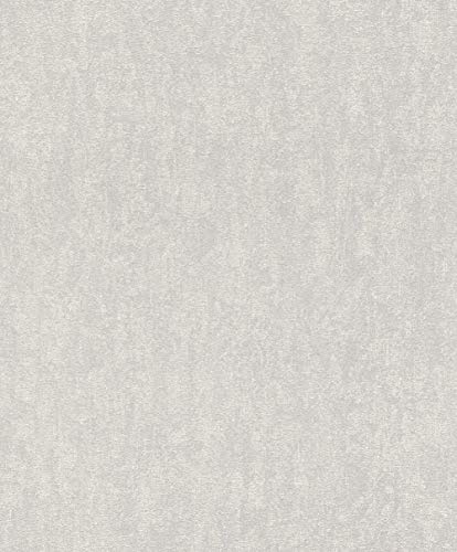 rasch Tapete 402353 aus der Kollektion Uptown – Einfarbige Vliestapete in Grau – 10,05m x 53cm (L x B)