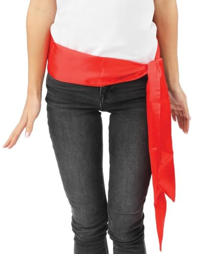 P'TIT CLOWN - 86130 - Ceinture Tissu Rouge - Look Festif pour Féria, Pays Basque, Fêtes Espagnoles - Accessoire de Déguisement - Pour Carnaval, Fêtes à Thèmes, Festivals - 200 x 12 cm