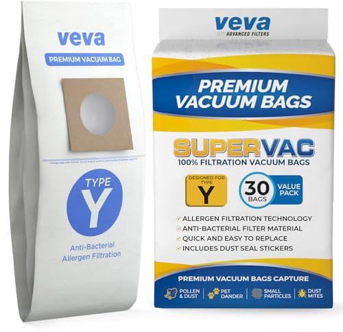 30 Pack Type Y Vacuum Bags for Hoover WindTunnel Upright Vacuum Cleaners, Style Y, Z, Premium Vacuum Bags Model 4010100Y