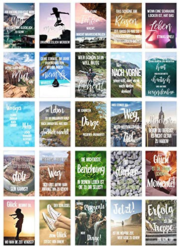 Edition Seidel Set 25 Postkarten Leben & Momente mit Sprüchen - Karten mit Spruch - Geschenk - Dekoidee, Liebe, Freundschaft, Leben, Motivation, Geburtstagskarten Bild Bilder lustig Postkarte Karte