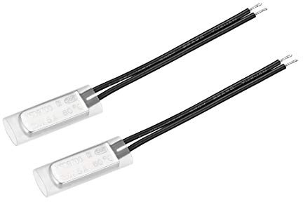 sourcing map 2 Stk. KSD9700 Thermostat 60℃ Normalerweise geschlossener Temperaturschalter Thermoschalter N.C 5A Temperaturregler aus Metall Bimetall