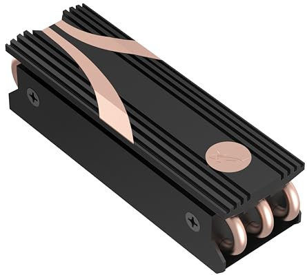 SABRENT SSD M.2 NVMe Heatsink with built-in screw, Aluminum m2 heatsink with thermal Silicone cooling Pads, NGFF SATA Heat Pipe Cooler fits PC, desktop computer, DIY computer builder, PS5 (SB-HTSK)