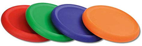 Wiemann Lehrmittel Frisbee aus Schaumstoff, Bunte Wurfscheibe, einzeln oder 4er Set (4 Stück, beschichtet)