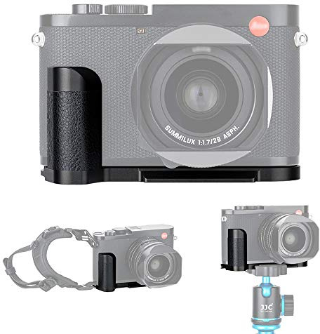 JJC Metallhandgriff mit Arca-Swiss-Schnellwechselplatte für Leica Q2 Kamera | Ersetzt Leica 19540, Aluminiumlegierung mit Mikrofaser, Batterie- oder Speicherkartenwechsel ohne Demontage
