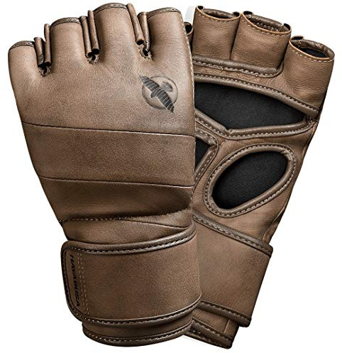 Hayabusa T3 LX Leather 4oz MMA Fight Gloves for Men & Women - Brown, Medium